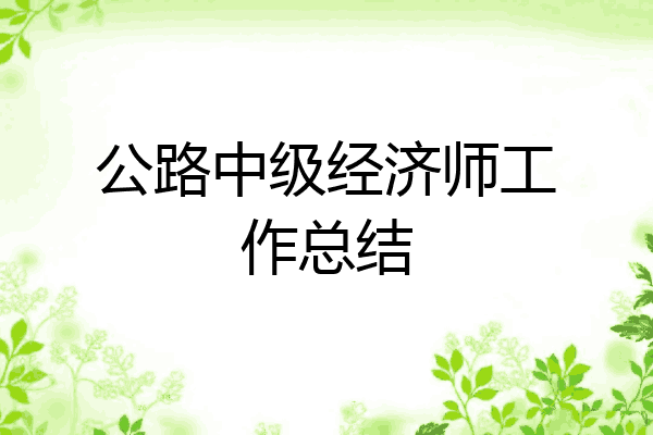 公路中级经济师工作总结