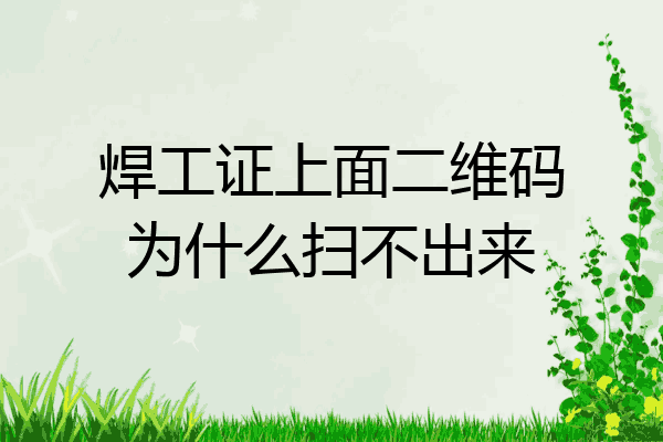 焊工证上面二维码为什么扫不出来