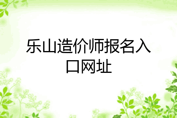 乐山造价师报名入口网址