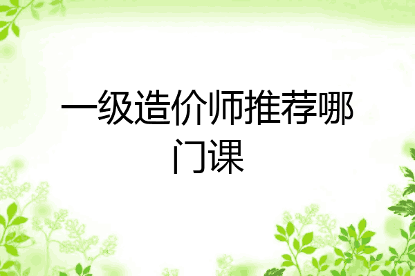 一级造价师推荐哪门课