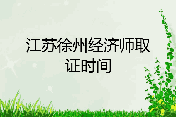 江苏徐州经济师取证时间