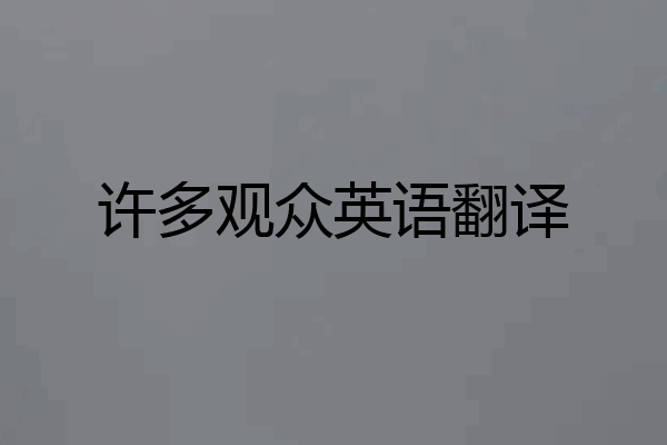 许多观众英语翻译