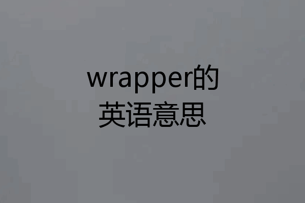 wrapper的英语意思