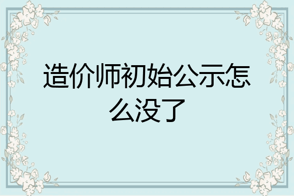 造价师初始公示怎么没了