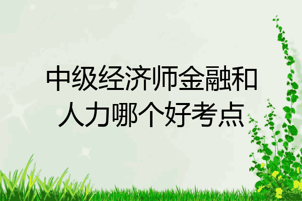 中级经济师金融和人力哪个好考点
