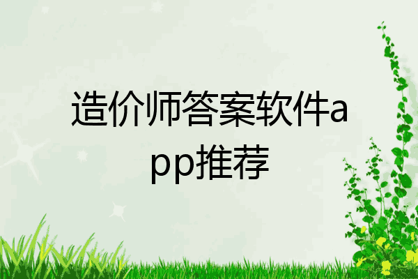 造价师答案软件app推荐