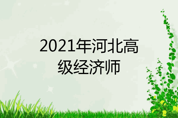 2021年河北高级经济师
