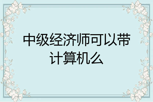 中级经济师可以带计算机么