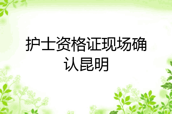 护士资格证现场确认昆明