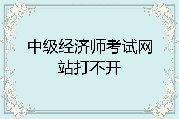 中级经济师考试网站打不开