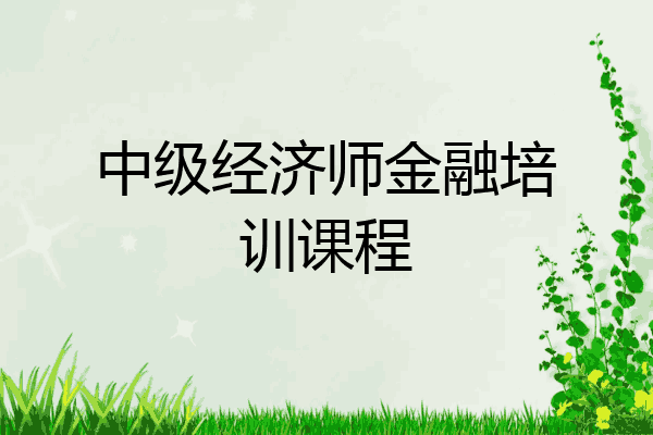 中级经济师金融培训课程