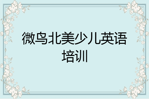 微鸟北美少儿英语培训