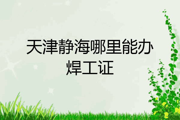 天津静海哪里能办焊工证