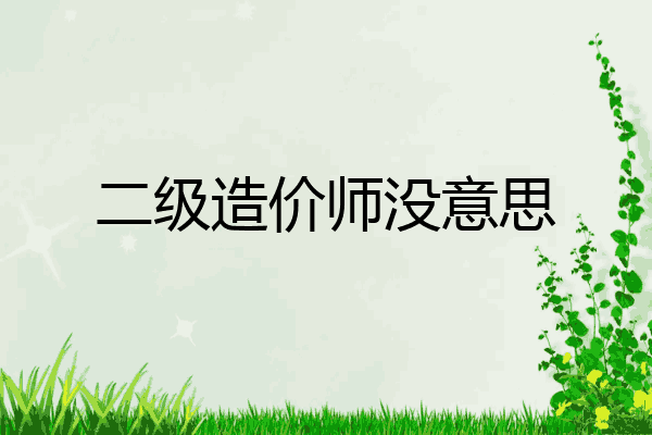 二级造价师没意思
