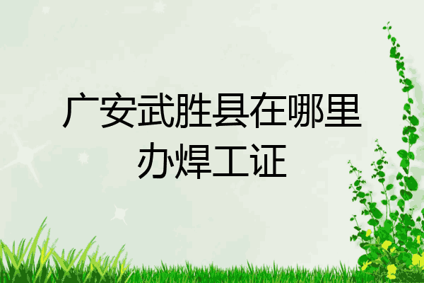 广安武胜县在哪里办焊工证