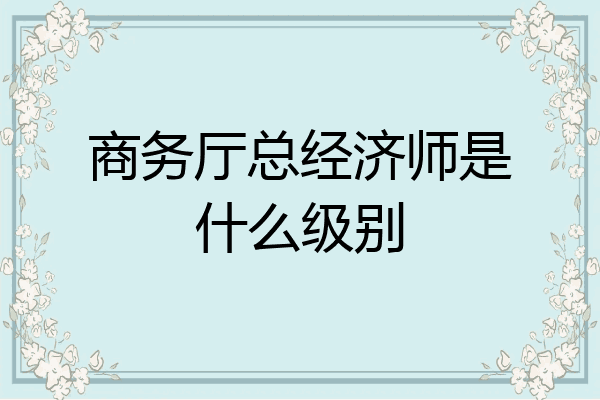 商务厅总经济师是什么级别