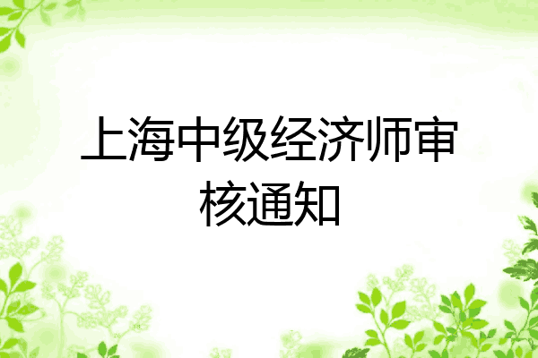 上海中级经济师审核通知