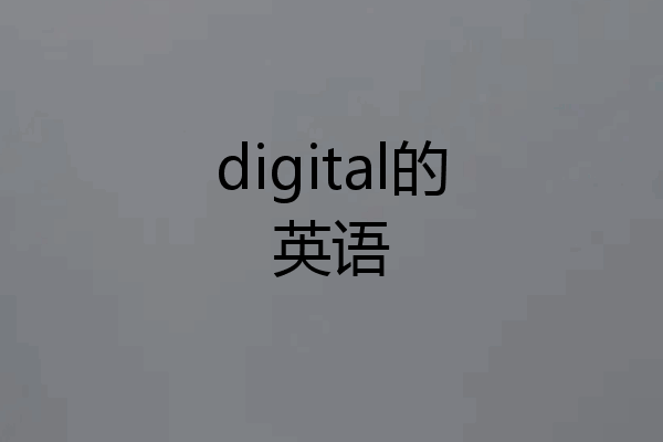 digital的英语