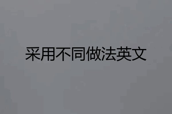 采用不同做法英文