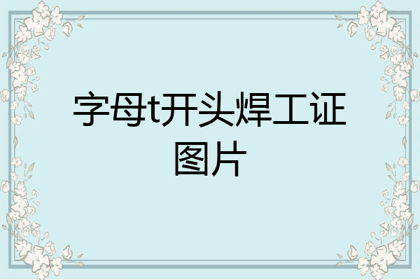 字母t开头焊工证图片