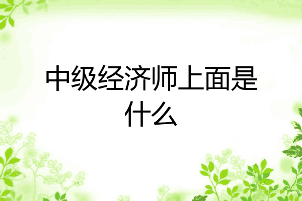 中级经济师上面是什么