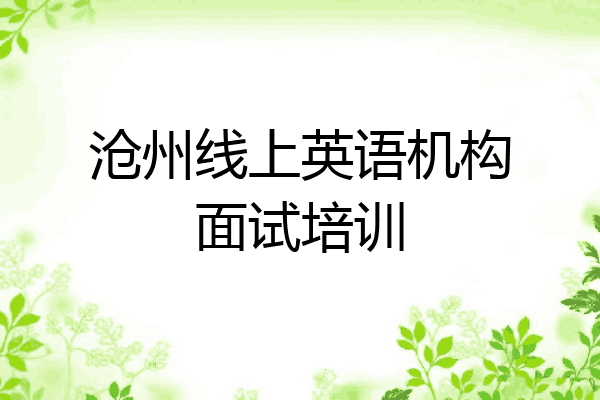 沧州线上英语机构面试培训