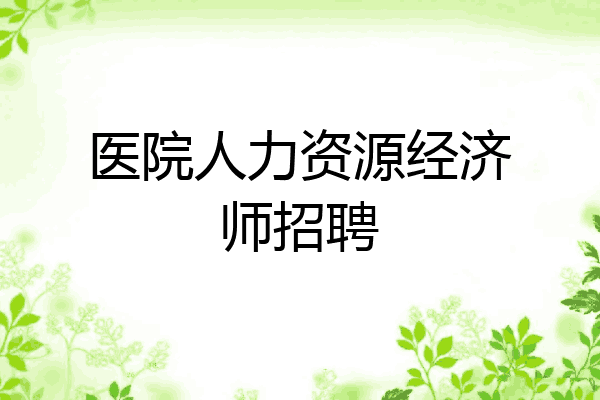 医院人力资源经济师招聘