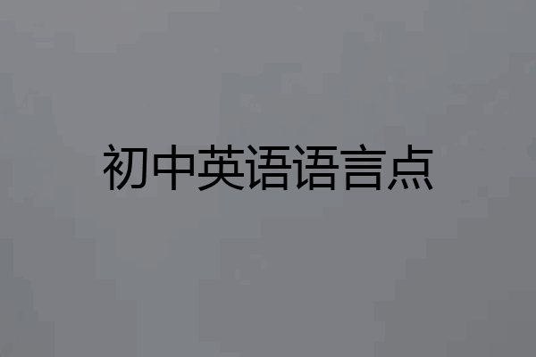 初中英语语言点