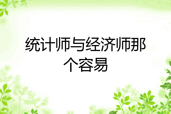 统计师与经济师那个容易