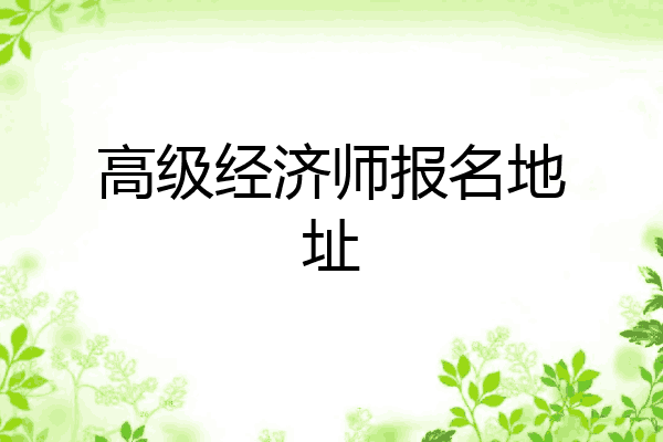 高级经济师报名地址