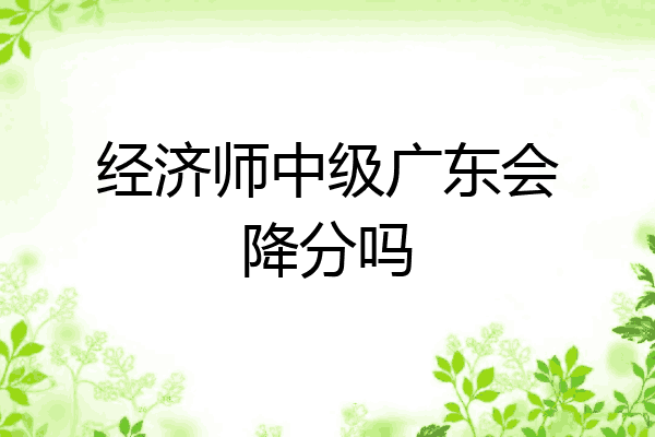 经济师中级广东会降分吗