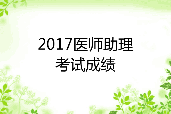 2017医师助理考试成绩