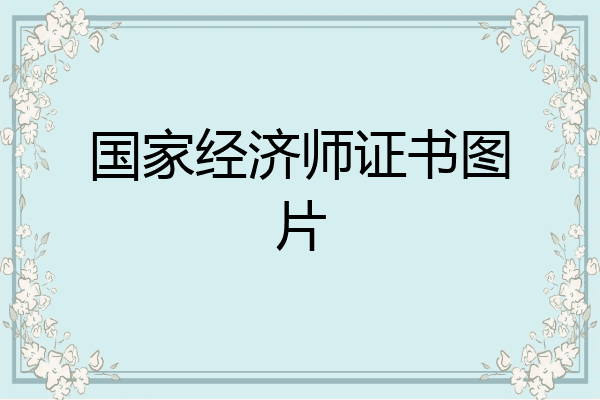 国家经济师证书图片