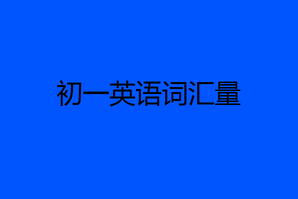 初一英语词汇量