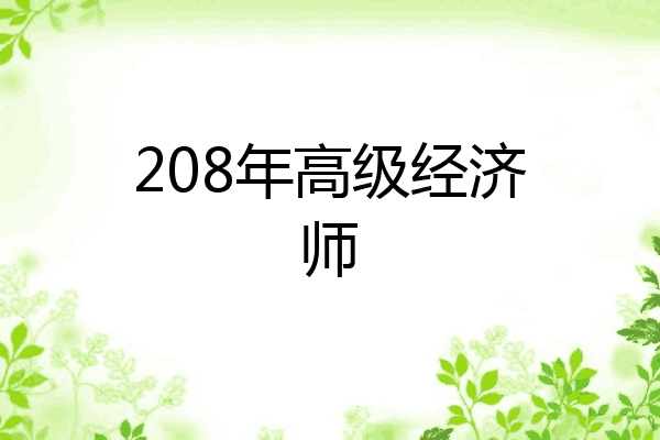 208年高级经济师