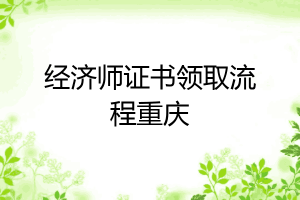 经济师证书领取流程重庆