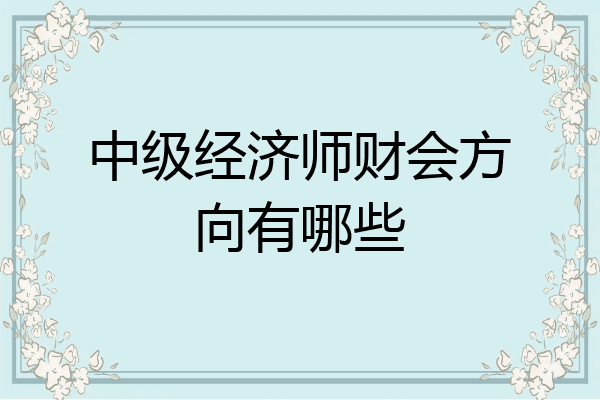 中级经济师财会方向有哪些