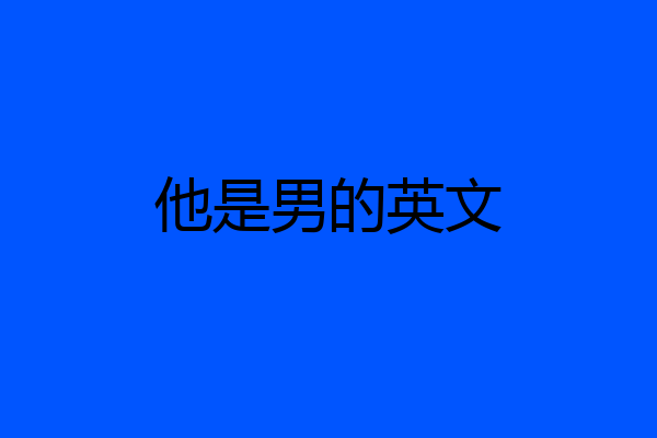 他是男的英文