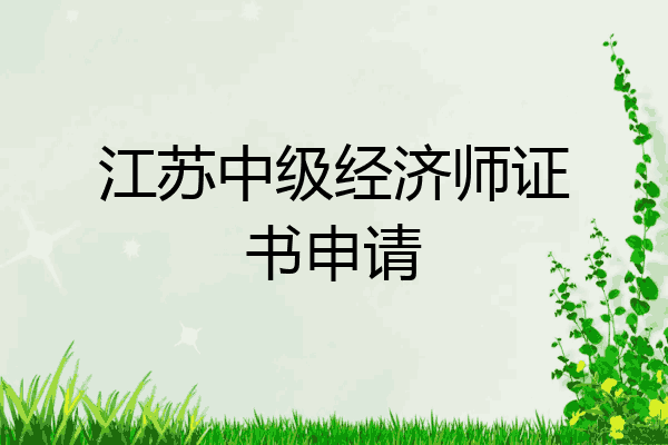 江苏中级经济师证书申请