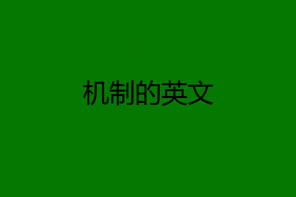 机制的英文