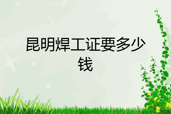 昆明焊工证要多少钱