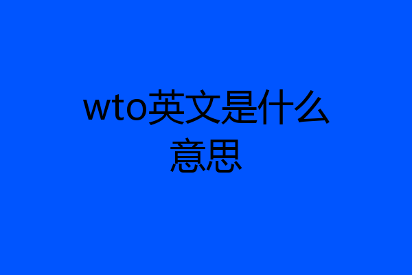 wto英文是什么意思