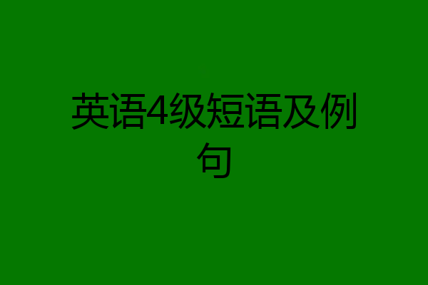 英语4级短语及例句