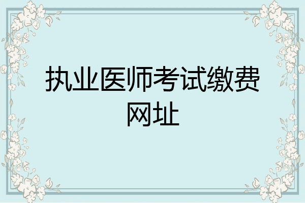 执业医师考试缴费网址