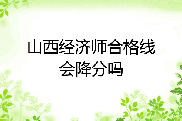 山西经济师合格线会降分吗