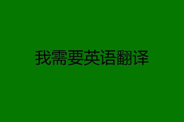 我需要英语翻译