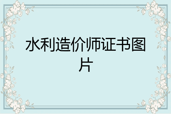 水利造价师证书图片