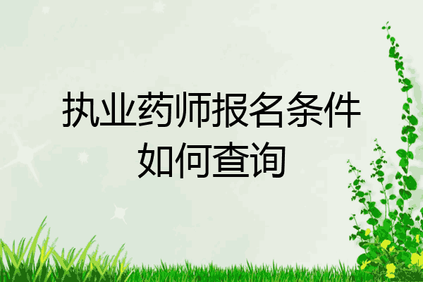执业药师报名条件如何查询