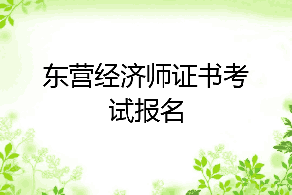 东营经济师证书考试报名