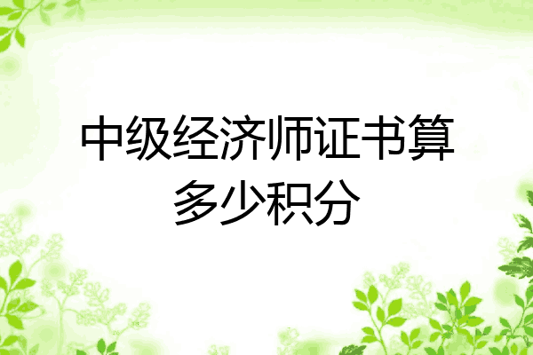 中级经济师证书算多少积分